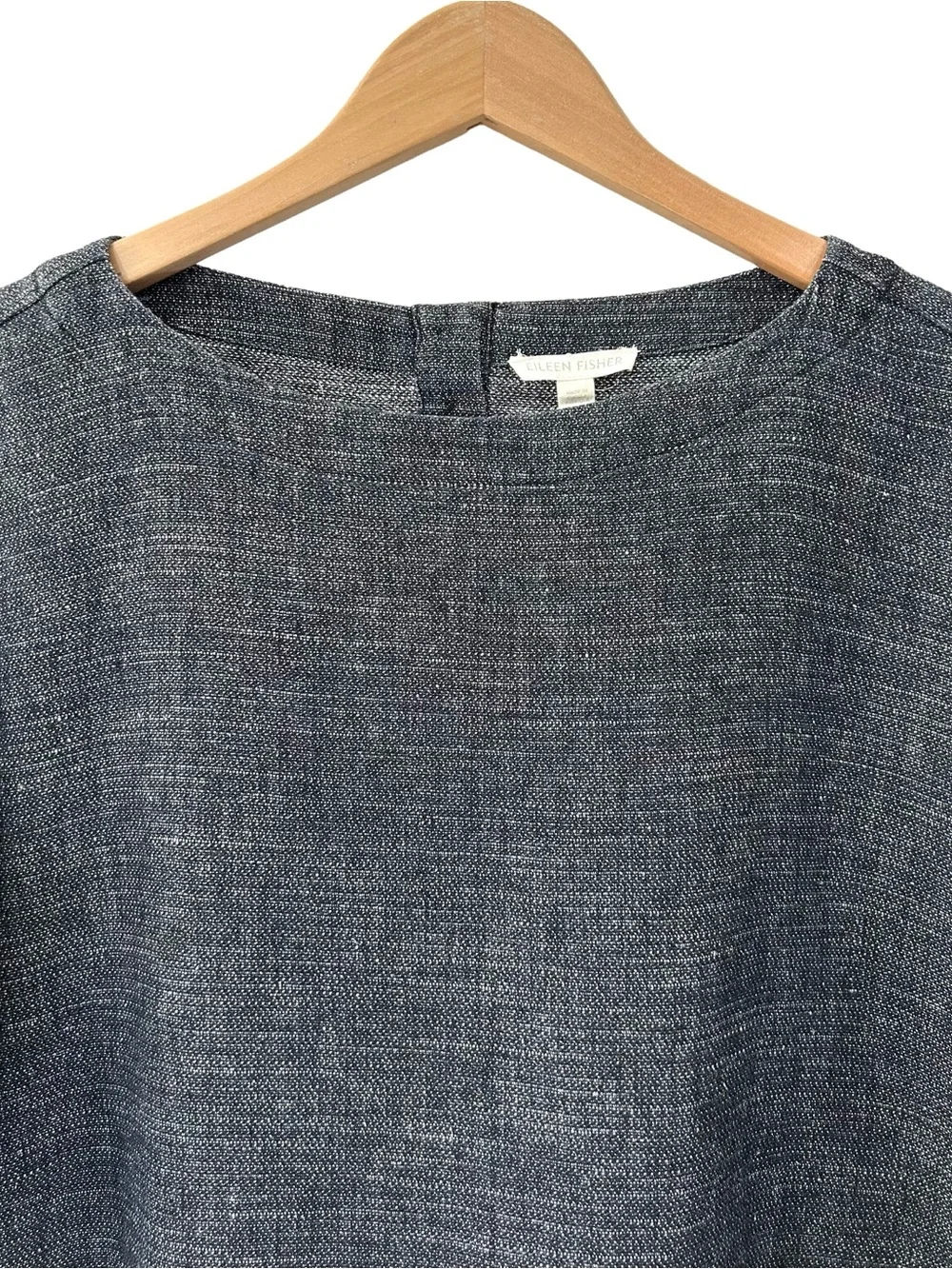 Eileen Fisher Hemp & Organic Cotton Box Top XS indigo oversized boxy lagenlook - Picture 5 of 11